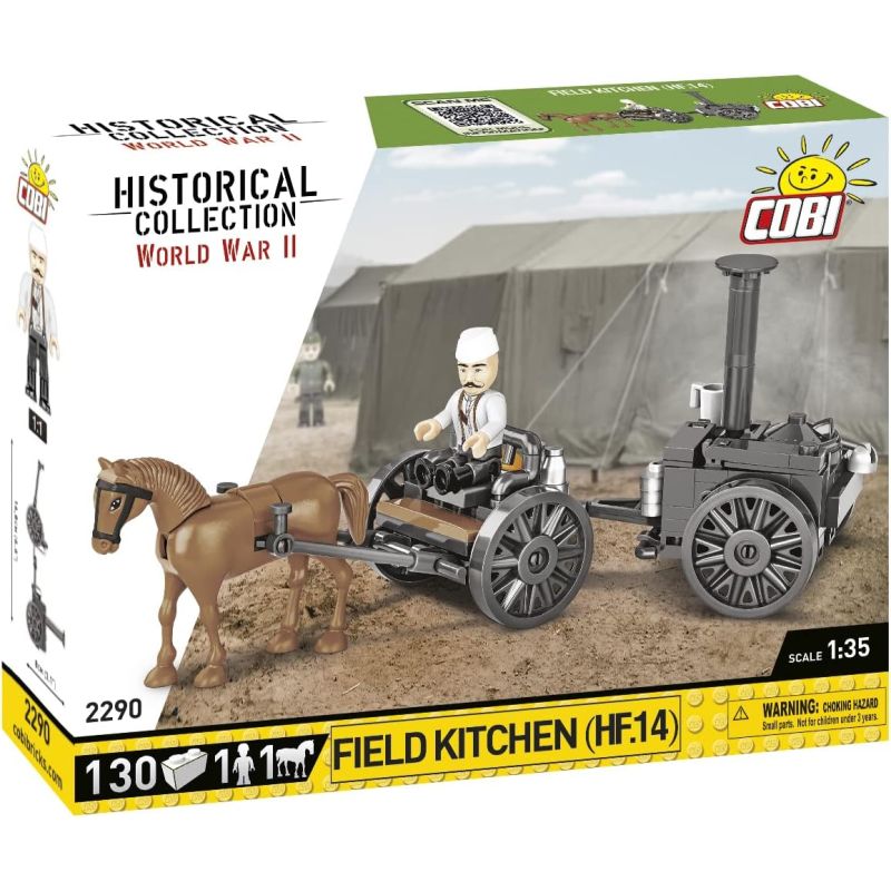 COBI 2290 NHÀ BẾP HIỆN TRƯỜNG tỷ lệ 1:35 bộ đồ chơi xếp lắp ráp ghép mô hình Military Army FIELD KITCHEN (HF.14) Quân Sự Bộ Đội 130 khối