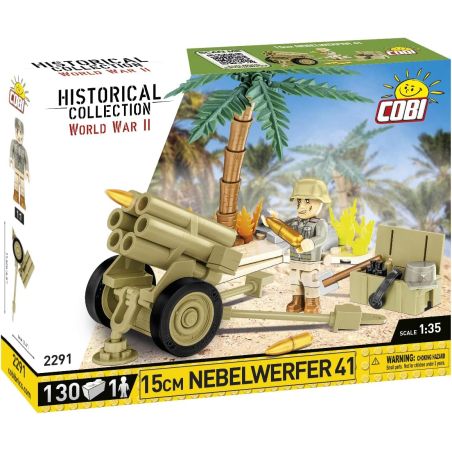 COBI 2291 NEBELWERFER 41 PHÁO TÊN LỬA NHIỀU THÙNG tỷ lệ 1:35 bộ đồ chơi xếp lắp ráp ghép mô hình Military Army 15CM NEBELWERFER 41 Quân Sự Bộ Đội 130 khối
