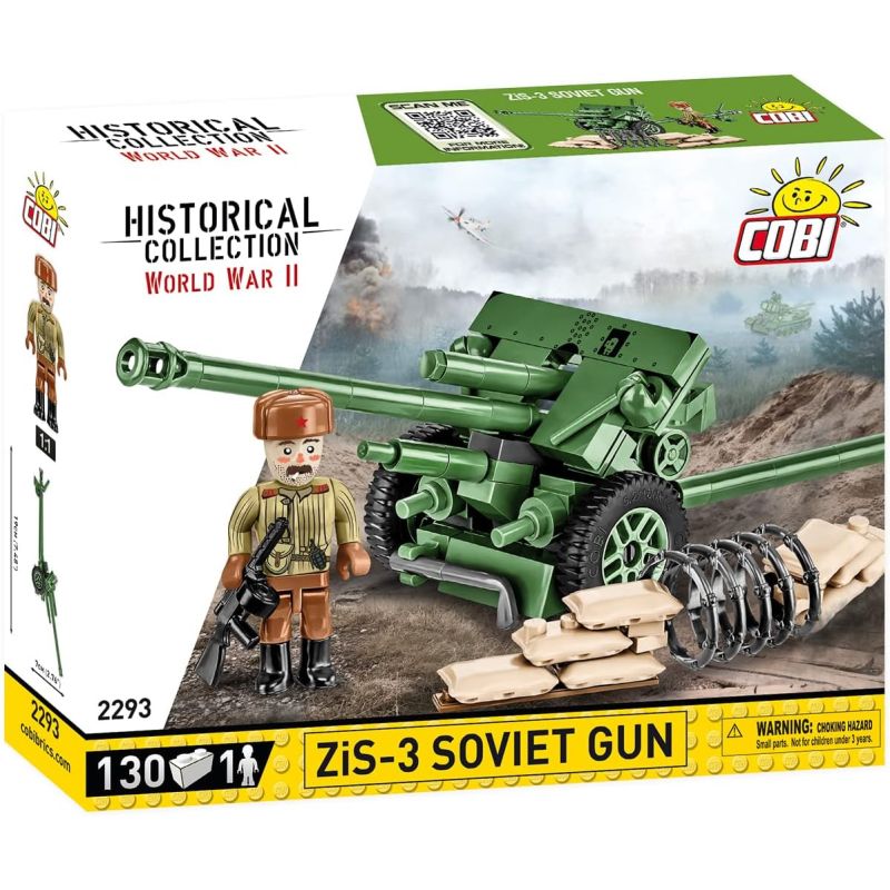 COBI 2293 SÚNG CHỐNG TĂNG ZIS-3 tỷ lệ 1:35 bộ đồ chơi xếp lắp ráp ghép mô hình Military Army ZIS-3 SOVIET GUN Quân Sự Bộ Đội 132 khối