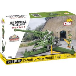 COBI 2294 MODEL GÓC CAO ĐƠN 90MM MODEL1939 tỷ lệ 1:35 bộ đồ chơi xếp lắp ráp ghép mô hình Military Army CANON DE 90MM MODEL 1939 ANTI-AIRCRAFT Quân Sự Bộ Đội 217 khối