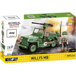 COBI 2296 XE JEEP WILLIS ĐỊA HÌNH tỷ lệ 1:35 bộ đồ chơi xếp lắp ráp ghép mô hình Military Army JEEP WILLYS MB VEHICLE Quân Sự Bộ Đội 132 khối