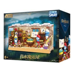 JAKI HK321 SMURFS NGÔI NHÀ MA THUẬT POTION bộ đồ chơi xếp lắp ráp ghép mô hình Movie & Game Phim Và Trò Chơi