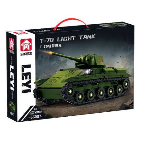 LE YI 66087 T-70 BỂ NHẸ bộ đồ chơi xếp lắp ráp ghép mô hình Military Army T-70 LIGHT TANK Quân Sự Bộ Đội 553 khối