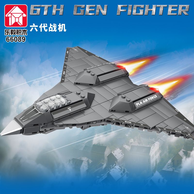 LE YI 66089 MÁY BAY CHIẾN ĐẤU THẾ HỆ THỨ SÁU bộ đồ chơi xếp lắp ráp ghép mô hình Military Army 6TH GEN FIGHTER Quân Sự Bộ Đội 468 khối