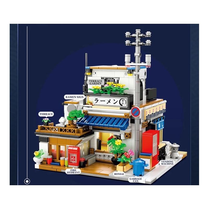 REOBRIX 66501 CỬA HÀNG RAMEN NHẬT BẢN bộ đồ chơi xếp lắp ráp ghép mô hình Creator Sáng Tạo 1142 khối