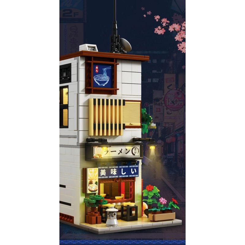 REOBRIX 66501 CỬA HÀNG RAMEN NHẬT BẢN bộ đồ chơi xếp lắp ráp ghép mô hình Creator Sáng Tạo 1142 khối