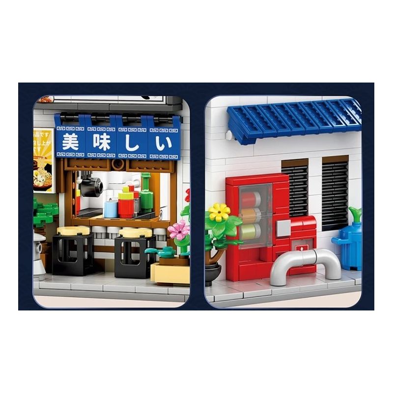 REOBRIX 66501 CỬA HÀNG RAMEN NHẬT BẢN bộ đồ chơi xếp lắp ráp ghép mô hình Creator Sáng Tạo 1142 khối