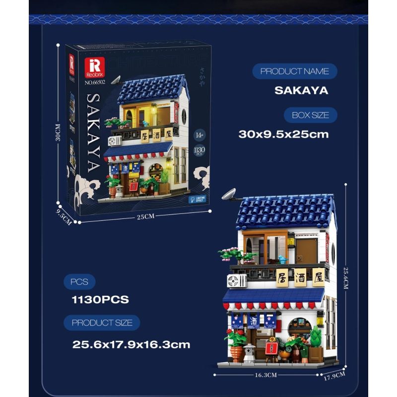 REOBRIX 66502 IZAKAYA KIỂU NHẬT bộ đồ chơi xếp lắp ráp ghép mô hình Creator SAKAYA Sáng Tạo 1130 khối