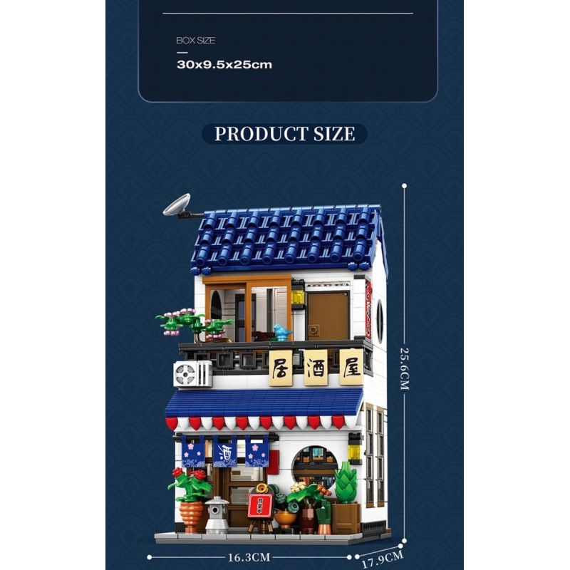 REOBRIX 66502 IZAKAYA KIỂU NHẬT bộ đồ chơi xếp lắp ráp ghép mô hình Creator SAKAYA Sáng Tạo 1130 khối