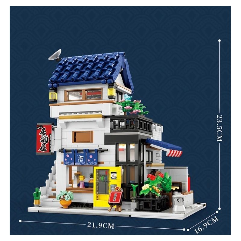 REOBRIX 66502 IZAKAYA KIỂU NHẬT bộ đồ chơi xếp lắp ráp ghép mô hình Creator SAKAYA Sáng Tạo 1130 khối