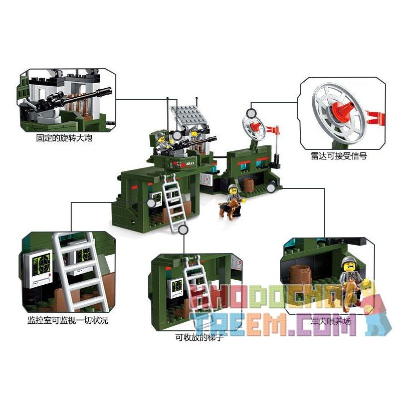 Enlighten 1713 Qman 1713 non  PHÒNG THỦ BẦU TRỜI bộ đồ chơi xếp lắp ráp ghép mô hình Tactical Espionage Action TACTICAL ESPIONAGE ACTION COMBAT ZONES FIRE Chiến Thuật Quân Sự 687 khối