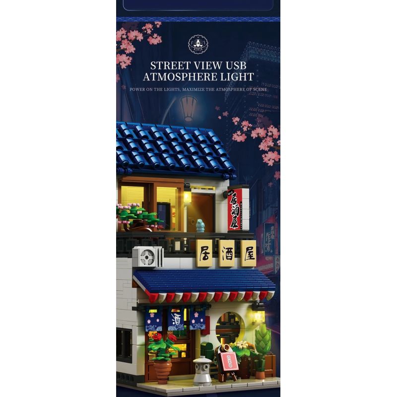 REOBRIX 66502 IZAKAYA KIỂU NHẬT bộ đồ chơi xếp lắp ráp ghép mô hình Creator SAKAYA Sáng Tạo 1130 khối