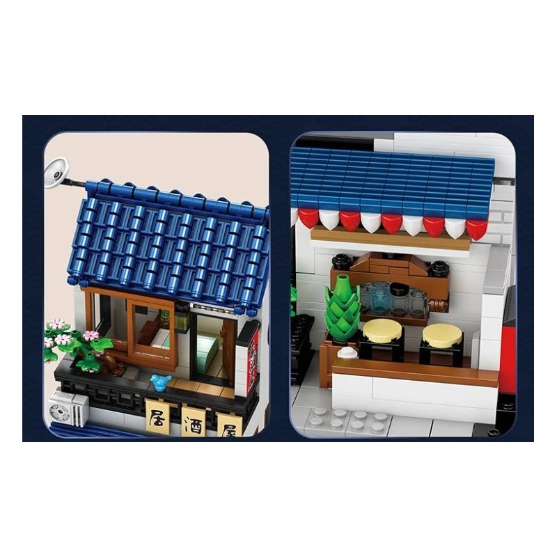 REOBRIX 66502 IZAKAYA KIỂU NHẬT bộ đồ chơi xếp lắp ráp ghép mô hình Creator SAKAYA Sáng Tạo 1130 khối