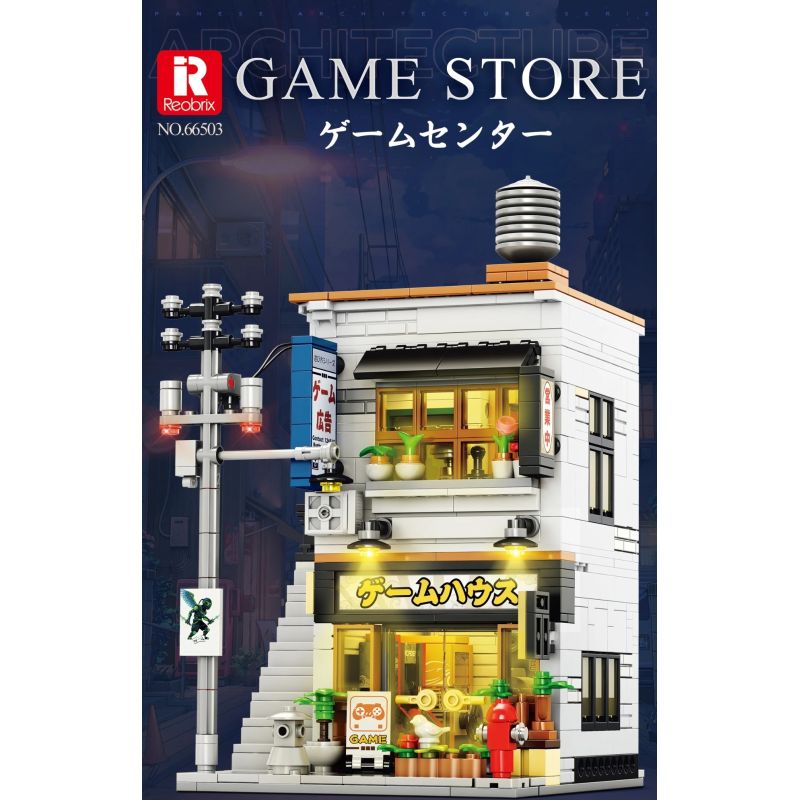 REOBRIX 66503 CỬA HÀNG ARCADE NHẬT BẢN bộ đồ chơi xếp lắp ráp ghép mô hình Creator GAME STORE Sáng Tạo 984 khối