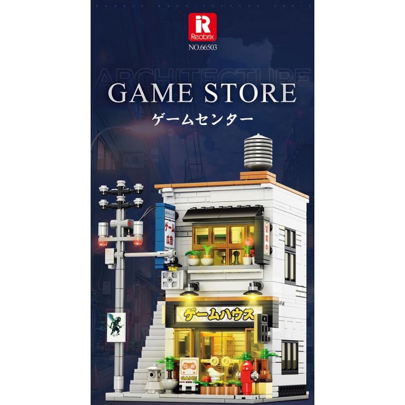 REOBRIX 66503 CỬA HÀNG ARCADE NHẬT BẢN bộ đồ chơi xếp lắp ráp ghép mô hình Creator GAME STORE Sáng Tạo 984 khối