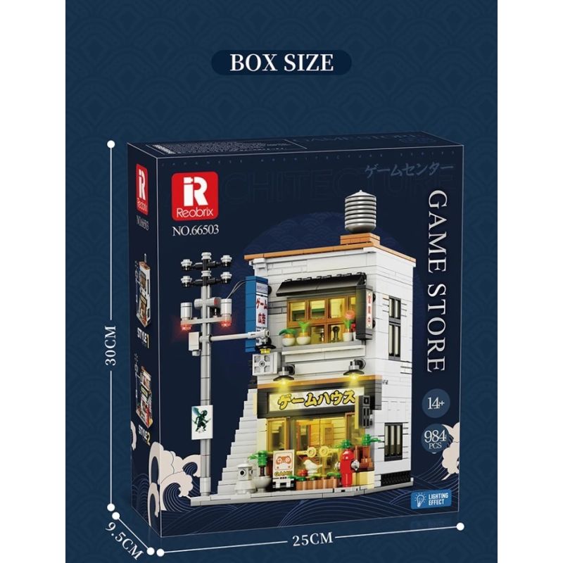 REOBRIX 66503 CỬA HÀNG ARCADE NHẬT BẢN bộ đồ chơi xếp lắp ráp ghép mô hình Creator GAME STORE Sáng Tạo 984 khối