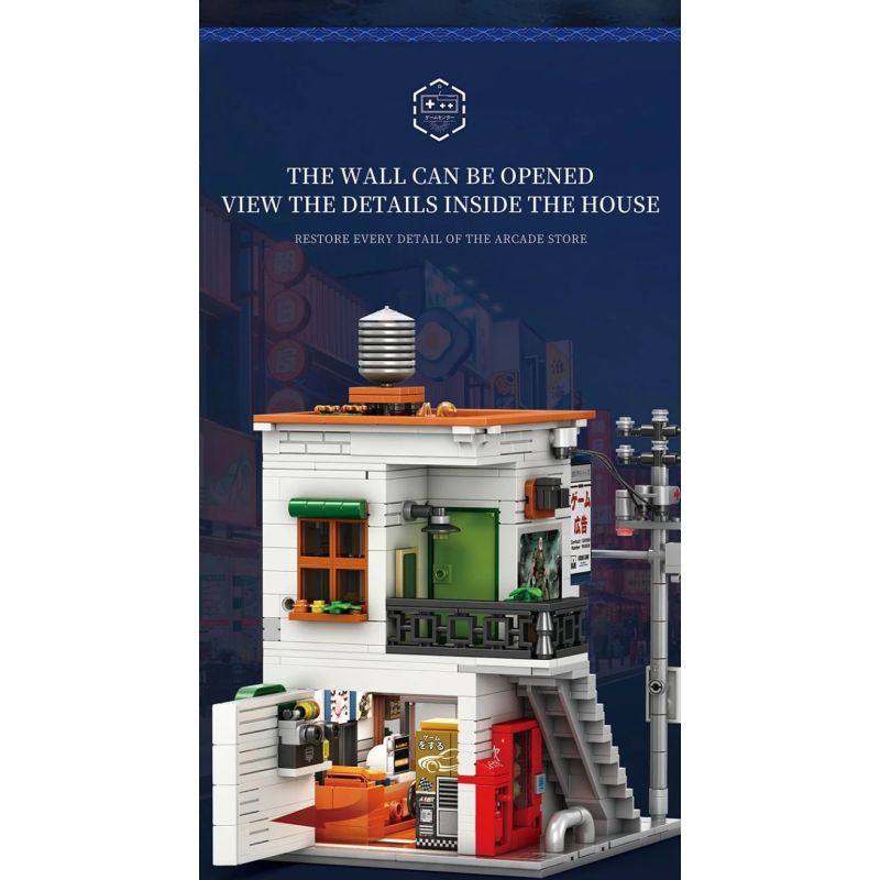 REOBRIX 66503 CỬA HÀNG ARCADE NHẬT BẢN bộ đồ chơi xếp lắp ráp ghép mô hình Creator GAME STORE Sáng Tạo 984 khối