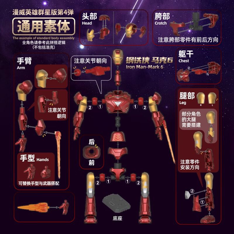 BLOKEES 81114 MARVEL HEROES AND STARS EDITION 4TH PEAK SHOWDOWN bộ đồ chơi xếp lắp ráp ghép mô hình Super Heroes Siêu Nhân Anh Hùng