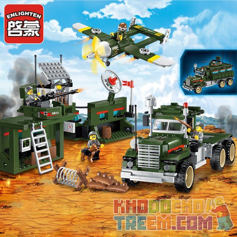 Enlighten 1713 Qman 1713 non  PHÒNG THỦ BẦU TRỜI bộ đồ chơi xếp lắp ráp ghép mô hình Tactical Espionage Action TACTICAL ESPIONAGE ACTION COMBAT ZONES FIRE Chiến Thuật Quân Sự 687 khối