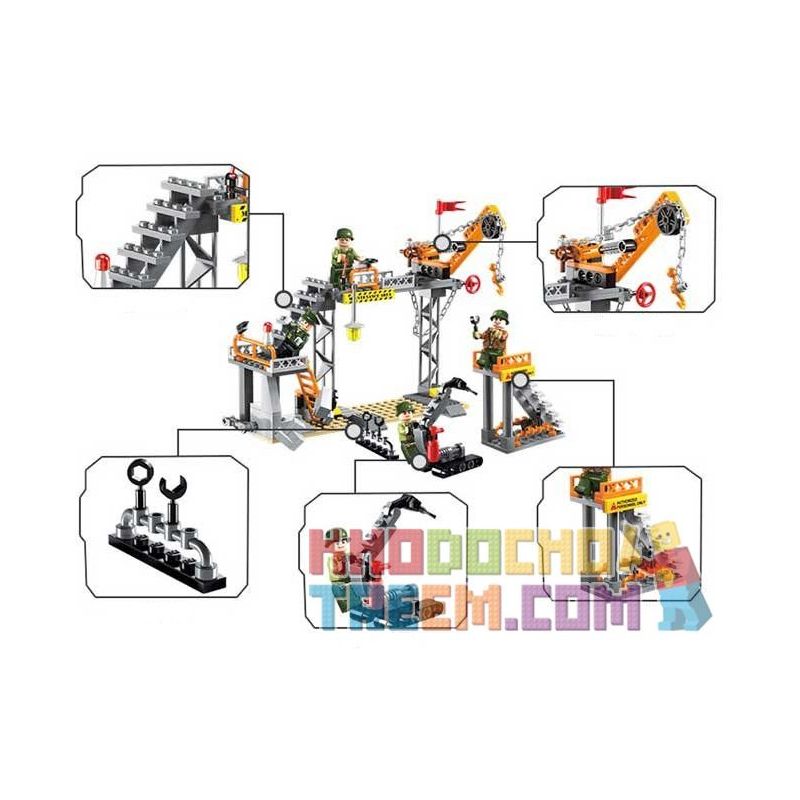 Enlighten 1712 Qman 1712 non  NHÀ MÁY SỬA CHỮA THIẾT BỊ QUÂN SỰ bộ đồ chơi xếp lắp ráp ghép mô hình Tactical Espionage Action TACTICAL ESPIONAGE ACTION COMBAT ZONES FIRE Chiến Thuật Quân Sự 396 khối