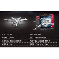 SEMBO 202280 ĐẤT NƯỚC HÙNG MẠNH MÁY BAY CHIẾN ĐẤU THẾ HỆ THỨ SÁU CỦA J-50 1:60 tỷ lệ 1:60 bộ đồ chơi xếp lắp ráp ghép mô hình Military Army Quân Sự Bộ Đội 734 khối