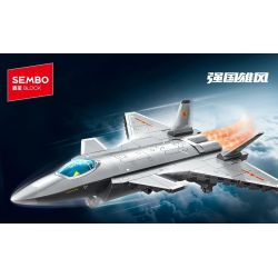 SEMBO 202271 ĐẤT NƯỚC MẠNH MẼ LÀ MÁY BAY CHIẾN ĐẤU TÀNG HÌNH J-20 1:78 tỷ lệ 1:78 bộ đồ chơi xếp lắp ráp ghép mô hình Military Army Quân Sự Bộ Đội 331 khối