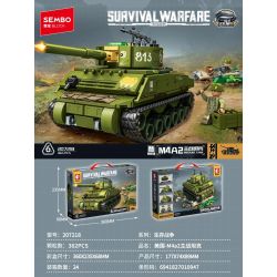 SEMBO 207218 CHIẾN TRANH SINH TỒN BỂ ĐẤU CHÍNH CỦA HOA KỲ-M4A2 bộ đồ chơi xếp lắp ráp ghép mô hình Military Army Quân Sự Bộ Đội 362 khối