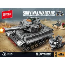 SEMBO 207219 CHIẾN TRANH SINH TỒN XE TĂNG ĐẤU CHÍNH CỦA ĐỨC-TIGER bộ đồ chơi xếp lắp ráp ghép mô hình Military Army Quân Sự Bộ Đội 358 khối