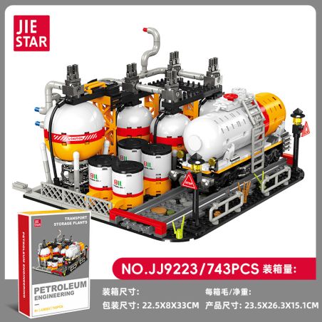 JIESTAR JJ9223 9223 CÔNG NGHIỆP HÓA CHẤT NHÀ MÁY VẬN CHUYỂN VÀ LƯU TRỮ bộ đồ chơi xếp lắp ráp ghép mô hình Creator Sáng Tạo 743 khối
