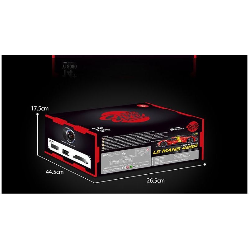 EIKEE Y18080 18080 FERRARI LE MANS SUPERCAR 499P 1 8 tỷ lệ 1:8 bộ đồ chơi xếp lắp ráp ghép mô hình Technic LEMANS 499P Kỹ Thuật Công Nghệ Cao Mô Hình Phương Tiện 3350 khối