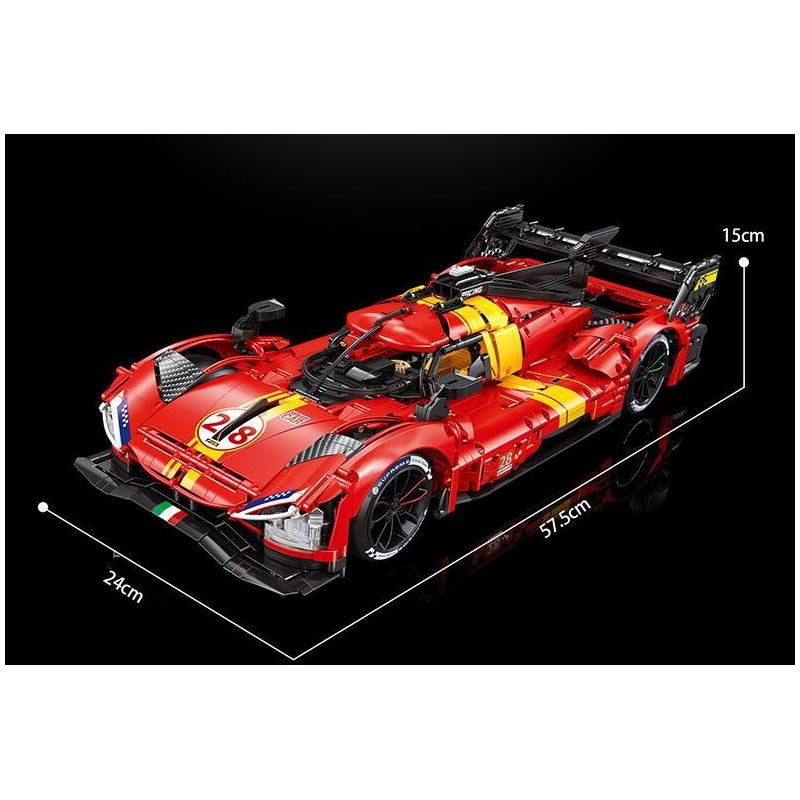 EIKEE Y18080 18080 FERRARI LE MANS SUPERCAR 499P 1 8 tỷ lệ 1:8 bộ đồ chơi xếp lắp ráp ghép mô hình Technic LEMANS 499P Kỹ Thuật Công Nghệ Cao Mô Hình Phương Tiện 3350 khối