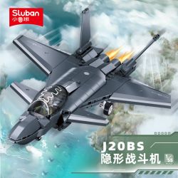 SLUBAN M38-B1556 B1556 1556 M38B1556 38-B1556 MÁY BAY CHIẾN ĐẤU TÀNG HÌNH J20BS 1:60 tỷ lệ 1:60 bộ đồ chơi xếp lắp ráp ghép mô hình Military Army Quân Sự Bộ Đội 169 khối