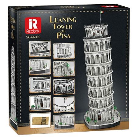 REOBRIX 66025 THÁP NGHIÊNG PISA Ý 1:50 tỷ lệ 1:50 bộ đồ chơi xếp lắp ráp ghép mô hình Creator THE LEANING TOWER OF PISA Sáng Tạo 7652 khối