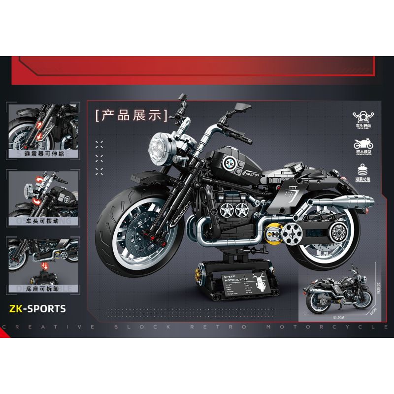 MINGDI LEIBAO K2190 2190 XE MÁY RETRO bộ đồ chơi xếp lắp ráp ghép mô hình Technic CRF 250F Kỹ Thuật Công Nghệ Cao Mô Hình Phương Tiện 802 khối