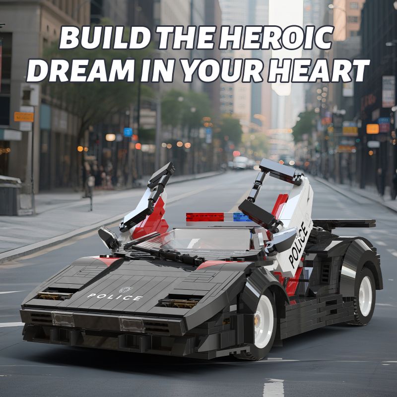 XBERT 66121 XE CẢNH SÁT bộ đồ chơi xếp lắp ráp ghép mô hình Creator Sáng Tạo 1383 khối