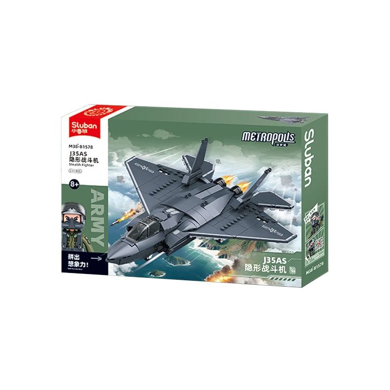 SLUBAN M38-B1578 B1578 1578 M38B1578 38-B1578 MÁY BAY CHIẾN ĐẤU TÀNG HÌNH J35AS 1:55 tỷ lệ 1:55 bộ đồ chơi xếp lắp ráp ghép mô hình Military Army Quân Sự Bộ Đội 335 khối