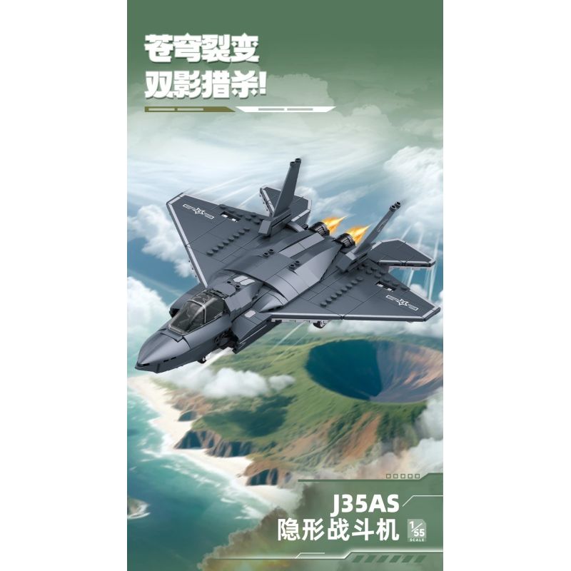 SLUBAN M38-B1578 B1578 1578 M38B1578 38-B1578 MÁY BAY CHIẾN ĐẤU TÀNG HÌNH J35AS 1:55 tỷ lệ 1:55 bộ đồ chơi xếp lắp ráp ghép mô hình Military Army Quân Sự Bộ Đội 335 khối