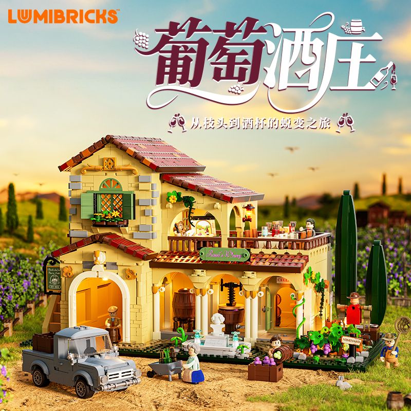 LUMIBRICKS L9086 9086 CUỘC SỐNG NÔNG TRẠI TRANG VIÊN RƯỢU VANG bộ đồ chơi xếp lắp ráp ghép mô hình City Thành Phố 2800 khối