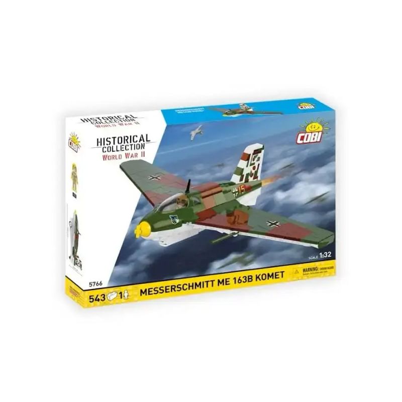 COBI 5766 MÁY BAY CHIẾN ĐẤU SAO CHỔI ĐỨC 1:32 tỷ lệ 1:32 bộ đồ chơi xếp lắp ráp ghép mô hình Military Army MESSERSCHMITT 163B KOMET Quân Sự Bộ Đội 543 khối