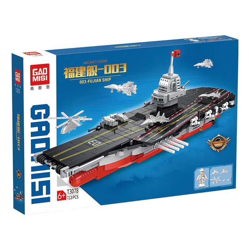 GAOMISI T3078 3078 TÀU SÂN BAY FUJIAN 003 bộ đồ chơi xếp lắp ráp ghép mô hình Military Army Quân Sự Bộ Đội 712 khối