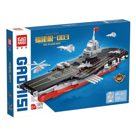 GAOMISI T3078 3078 TÀU SÂN BAY FUJIAN 003 bộ đồ chơi xếp lắp ráp ghép mô hình Military Army Quân Sự Bộ Đội 712 khối