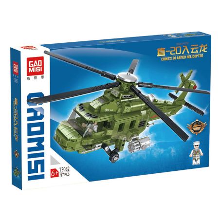 GAOMISI T3082 3082 MÁY BAY TRỰC THĂNG ZHI-20 YUNLONG bộ đồ chơi xếp lắp ráp ghép mô hình Military Army Quân Sự Bộ Đội 717 khối