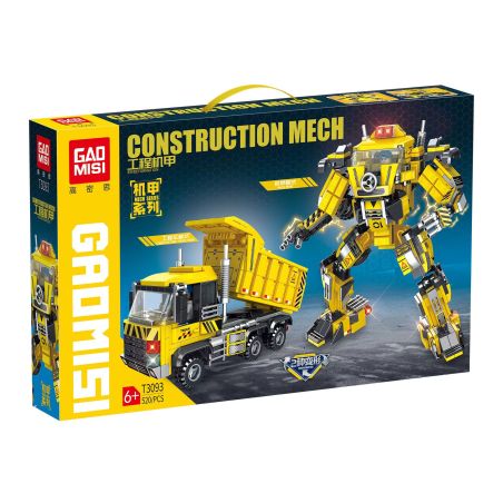 GAOMISI T3093 3093 XE TẢI CHUYỂN ĐỔI THỨ HAI MECHA bộ đồ chơi xếp lắp ráp ghép mô hình 520 khối