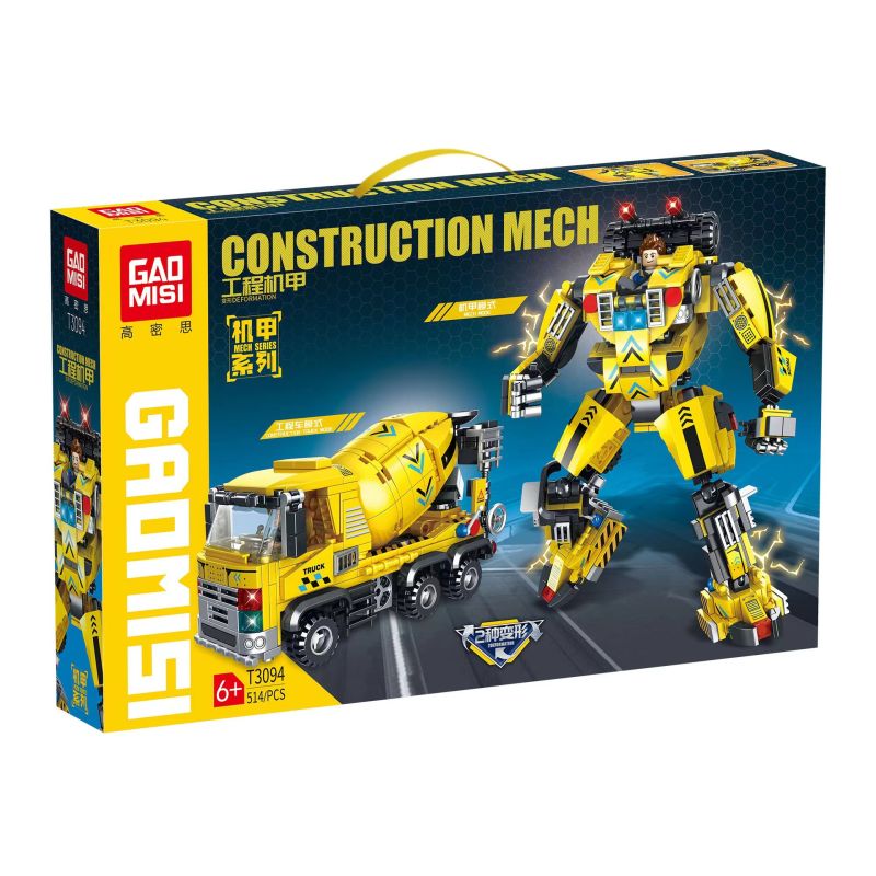 GAOMISI T3094 3094 MÁY TRỘN XE TẢI TRANSFORMER THỨ HAI MECHA bộ đồ chơi xếp lắp ráp ghép mô hình 514 khối