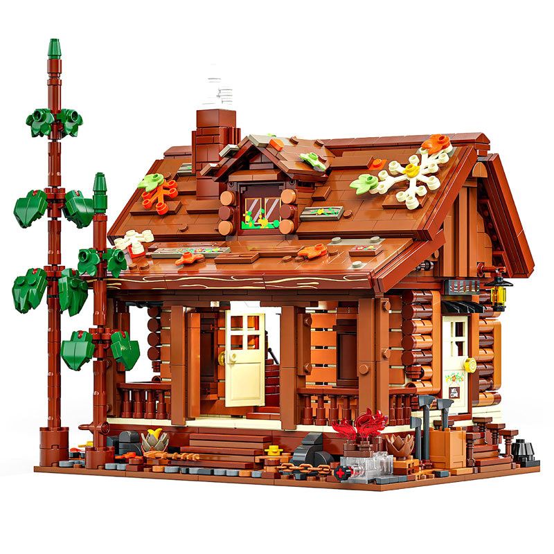 GAOMISI T2143 Forest Wooden House Xếp hình lắp ráp ghép mô hình Cửa hàng cây rừng
