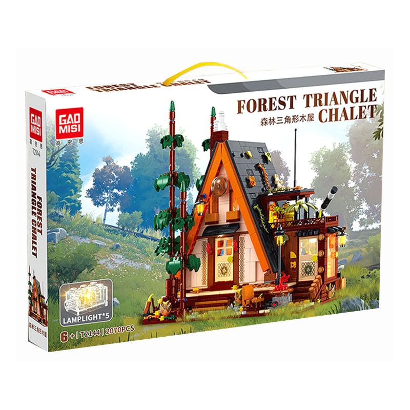 GAOMISI T2144 Forest Triangle Chalet Xếp hình lắp ráp ghép mô hình Ngôi nhà hình tam giác rừng