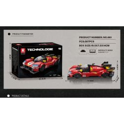REOBRIX 661 FERRARI 499P SUPERCAR bộ đồ chơi xếp lắp ráp ghép mô hình Speed Champions Racing Cars Đua Xe Công Thức 307 khối