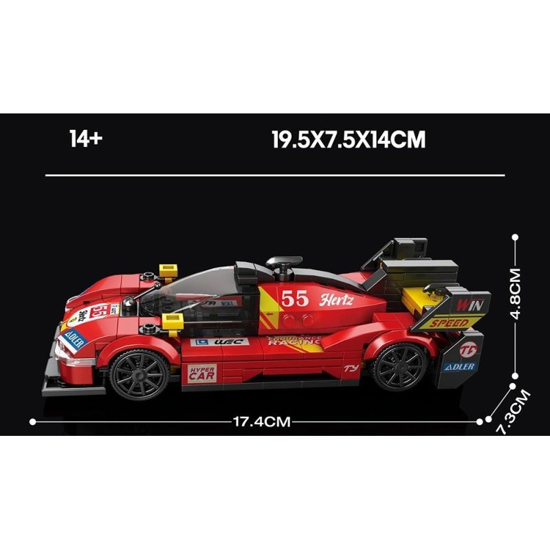 REOBRIX 661 FERRARI 499P SUPERCAR bộ đồ chơi xếp lắp ráp ghép mô hình Speed Champions Racing Cars Đua Xe Công Thức 307 khối