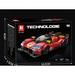 REOBRIX 661 FERRARI 499P SUPERCAR bộ đồ chơi xếp lắp ráp ghép mô hình Speed Champions Racing Cars Đua Xe Công Thức 307 khối
