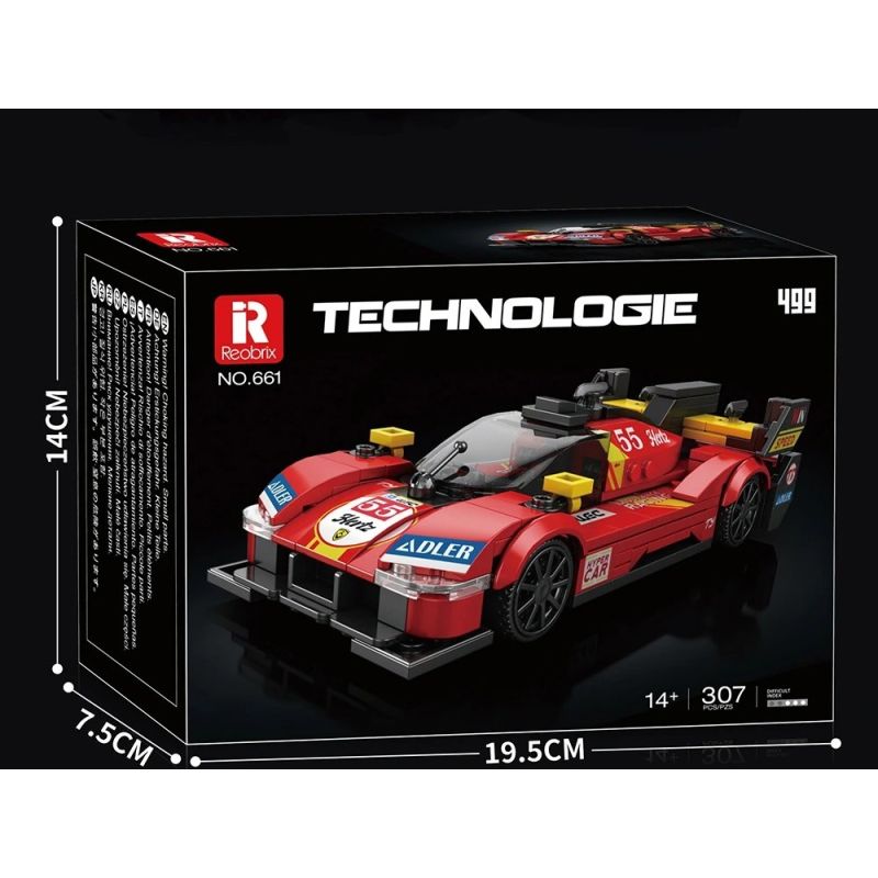 REOBRIX 661 FERRARI 499P SUPERCAR bộ đồ chơi xếp lắp ráp ghép mô hình Speed Champions Racing Cars Đua Xe Công Thức 307 khối
